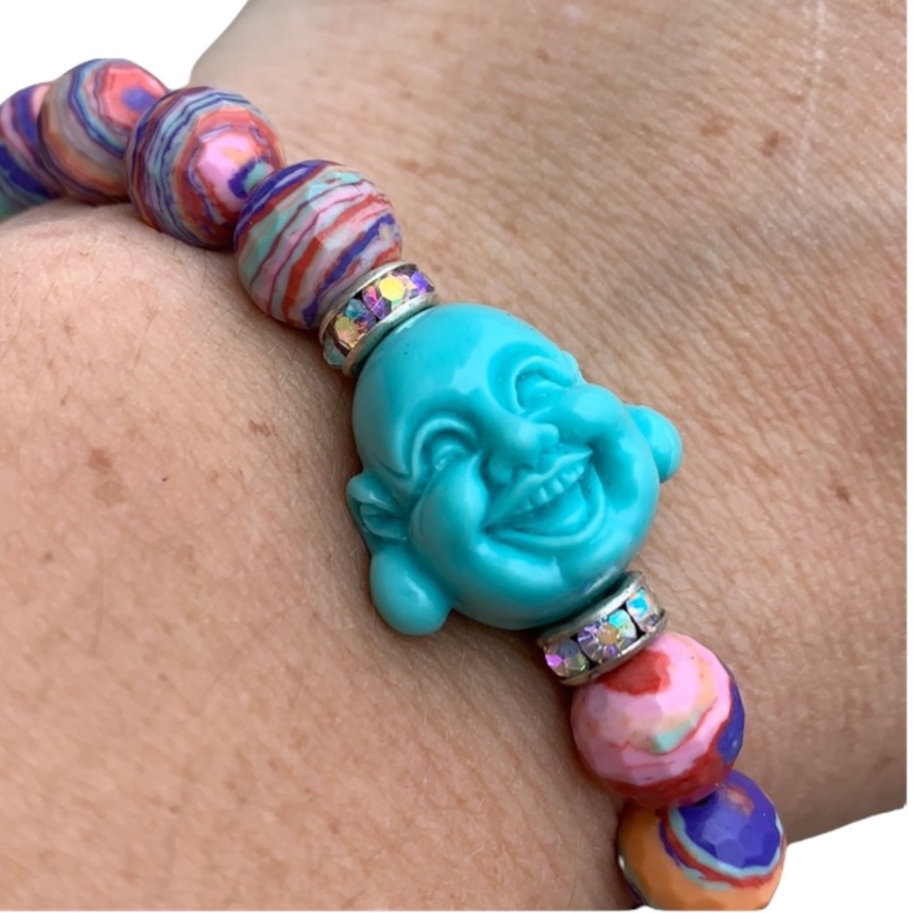 Buddha beaded stretch bracelet